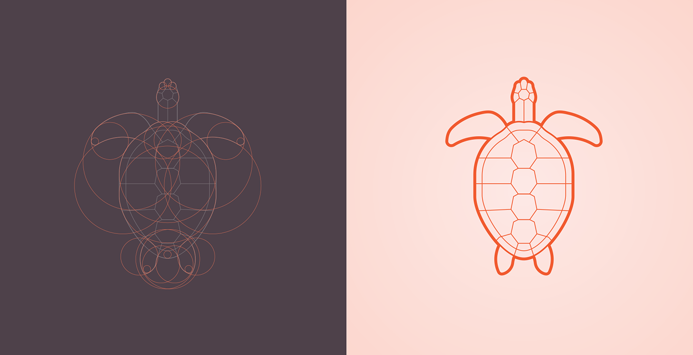 icons animals design Fibonacci Golden Ratio technical sea