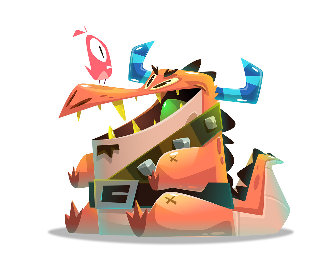 vector 2D dragons Character design 