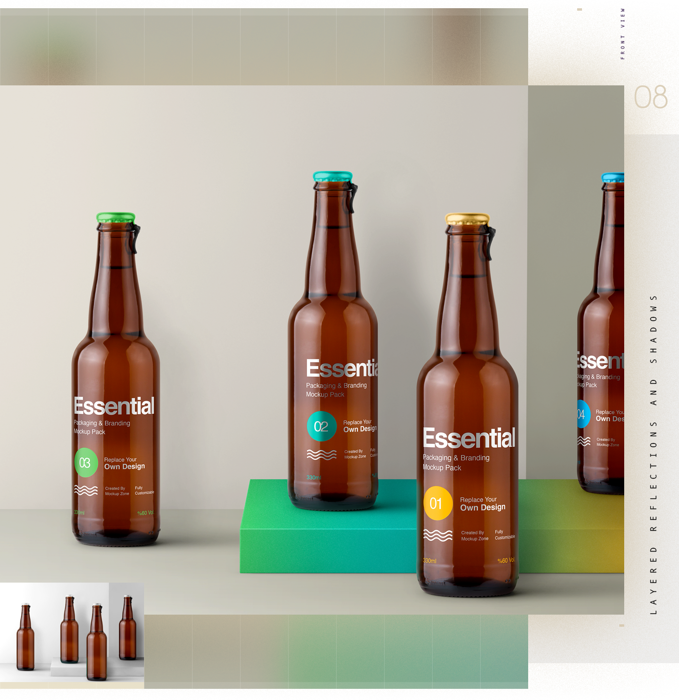 Packaging branding  bottle beer package Label bag modern clean cover