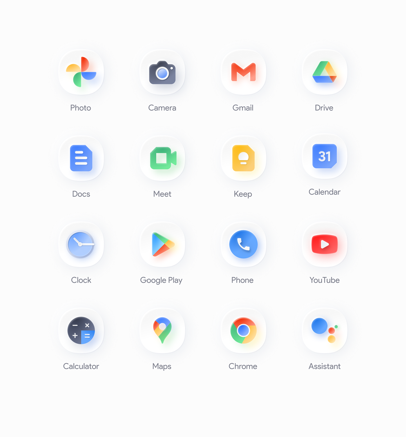 android google icons mobile neomorphism UI ux