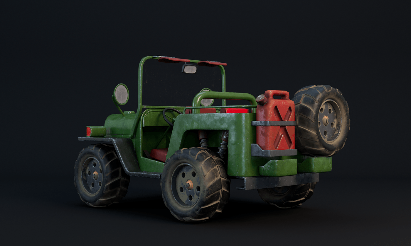 3D automotive   car CGI Land Vehicle Maya Render slug jeep Substance Painter vray