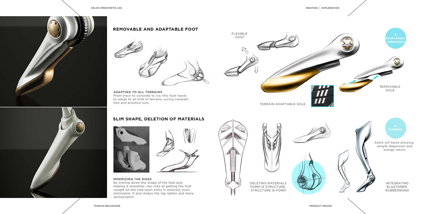 prosthetic leg design Bobsleigh Bobsled idsa Sports Design performance design medical design industrial design  footwear design product design 