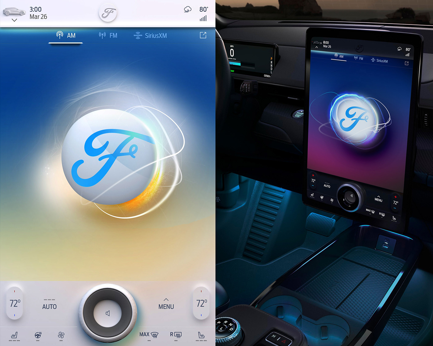 automotive   Byton car dashboard Ford Ford Mach-E Ford Mustang ui design UI/UX user interface