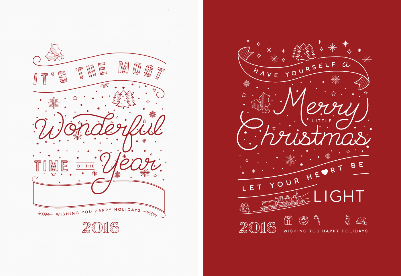 merry Christmas card season greetings Lyrics lettering icons colors inspire