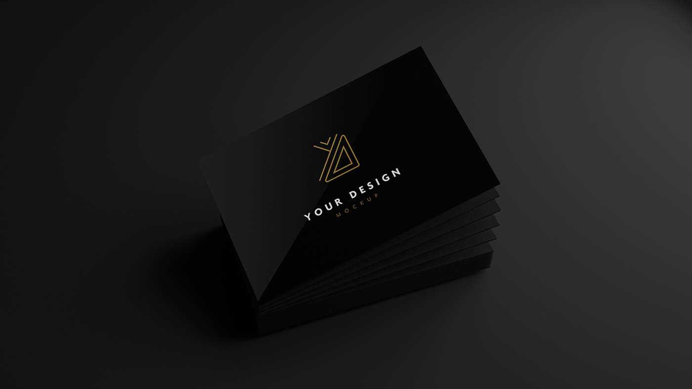 black bundle business card dark elegant Mockup noir stationary template Office