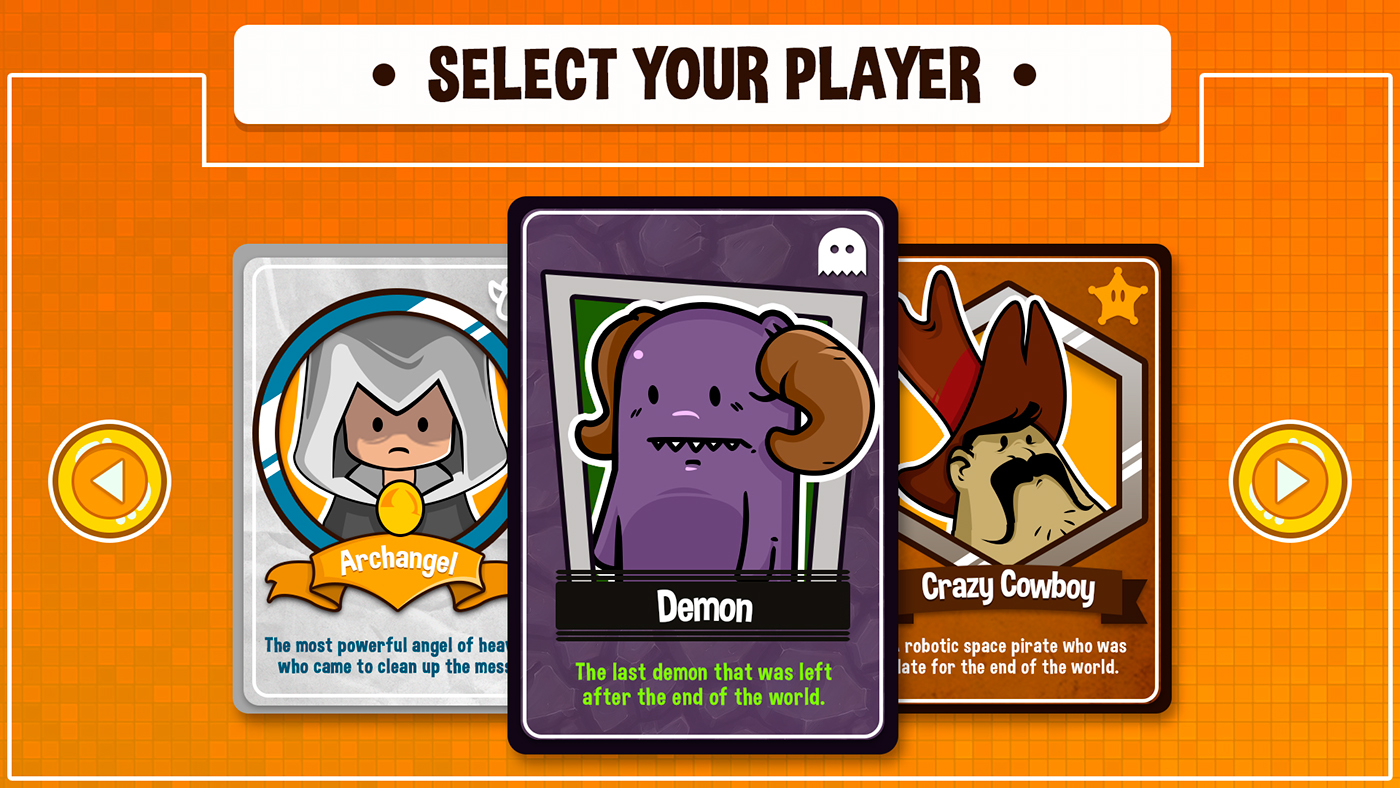 game ios android toon illustrate mobile cartoon GUI HUD GameJam card Character design