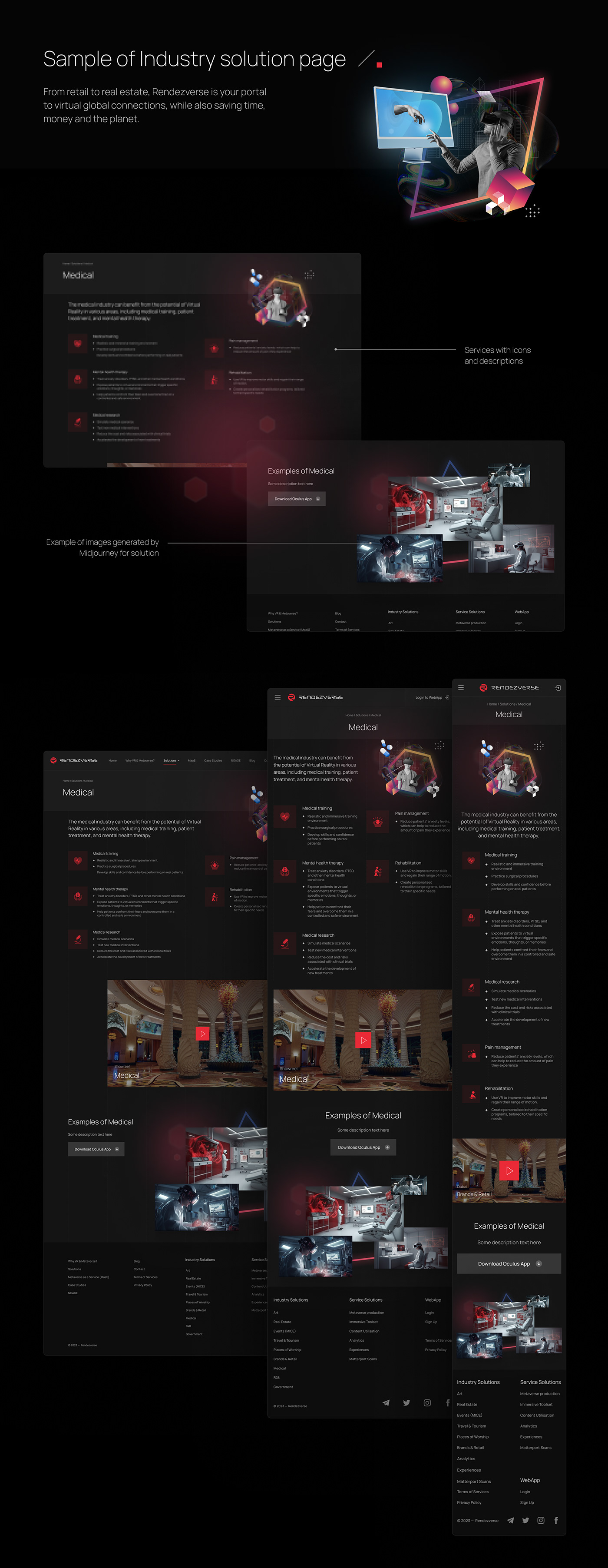 vr Virtual reality site UI/UX landing page Website Design user interface user experience Interface