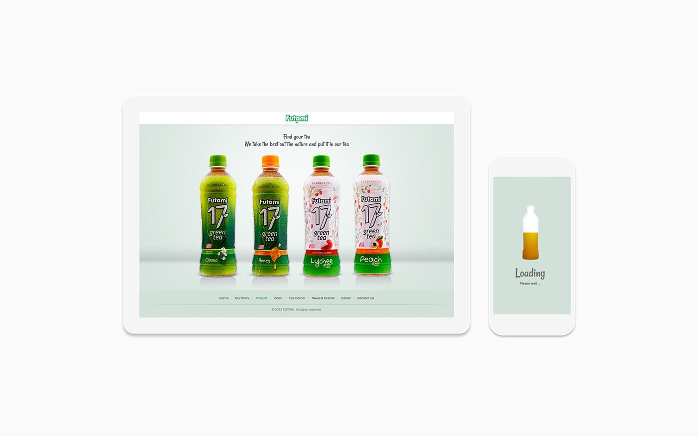 Food  drinks beverage product tea Web Website simple clean colorful