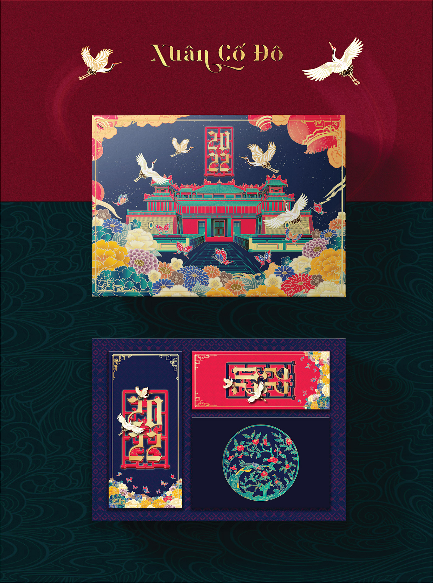 art Giftset graphic design  hue vietnam Lunar New Year painting   traditional