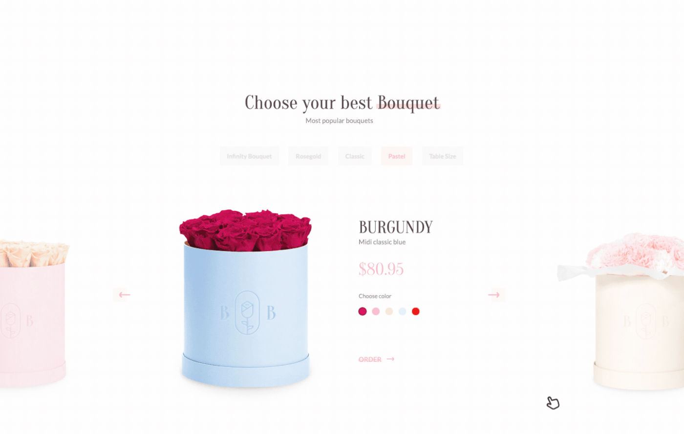 flower shop site clean minimal fullscreen ui ux delivery landing page Website