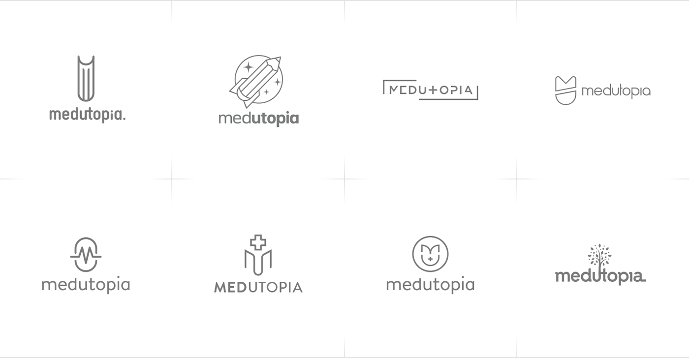 logo branding  brand identity typography   Custom Lettering medical Education utopia color Startup