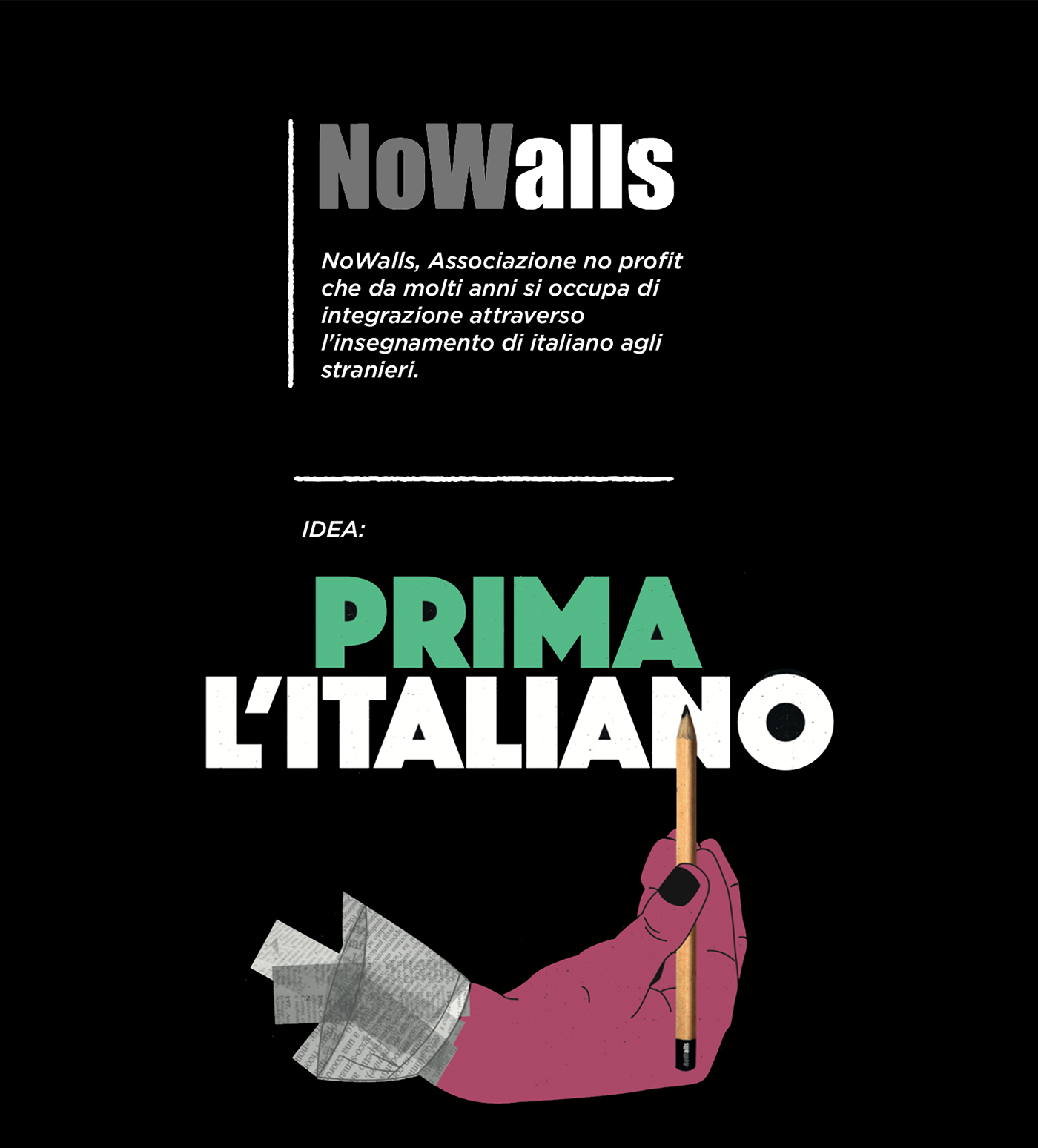 italiano illustrazione attualità no profit copywriting  affissione scuola