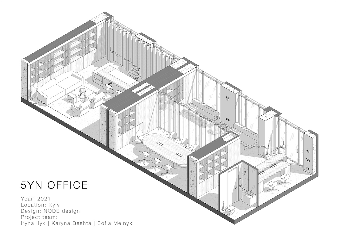 design Interior interior design  Interior Visualization Office Office Design Office interior revit revit schemes visualizations