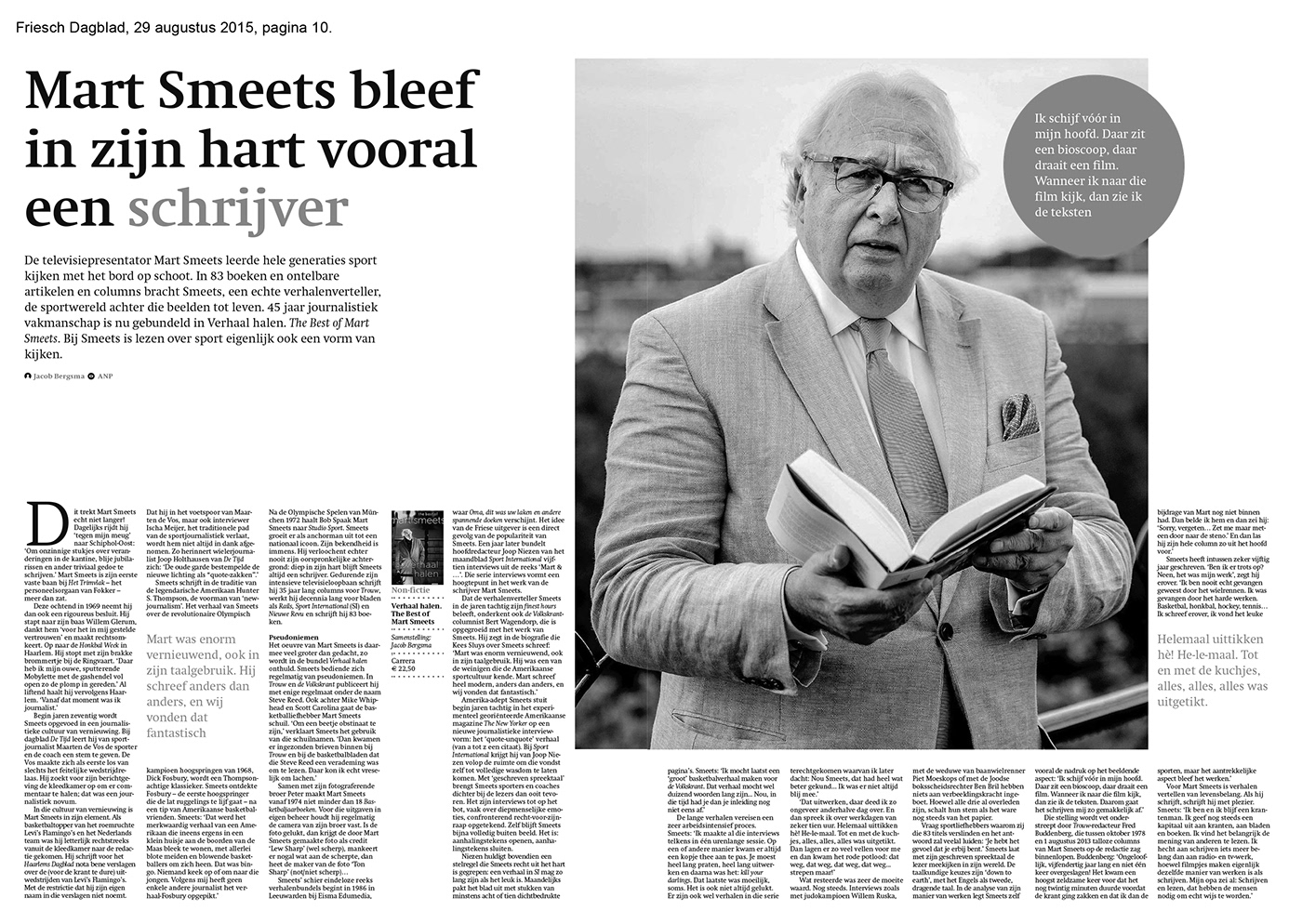 Mart Smeets Jacob Bergsma Verhaal halen the best of Kees Jansma Bert Wagendorp Uitgeverij Carrera boek