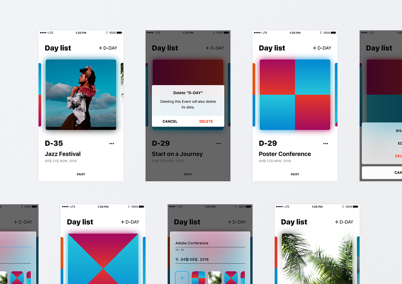 MadeWithAdobeXd adobexd xD daylist D-Day app GUI ux mobile adobeawards