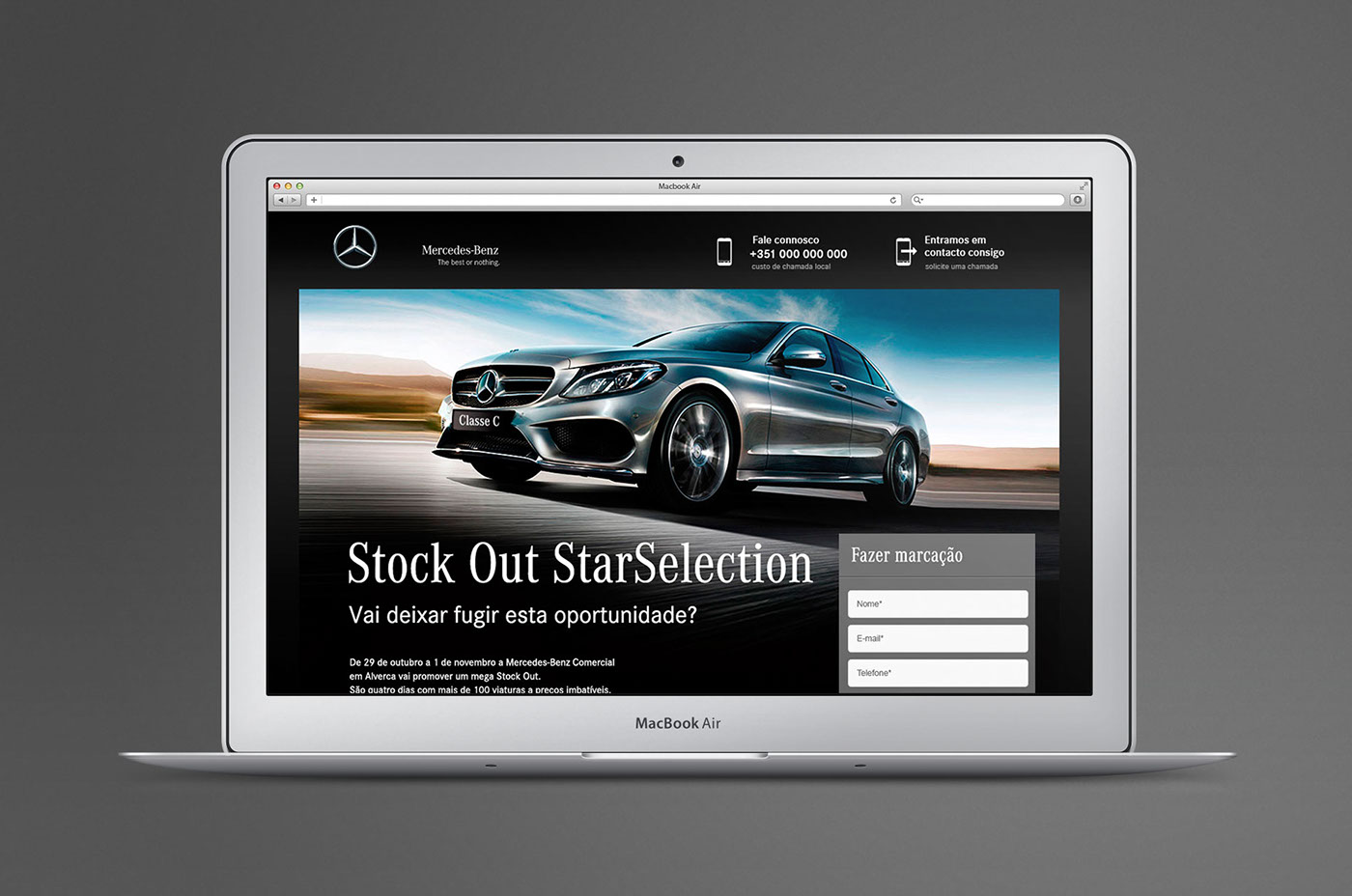 site landing page Portugal mercedes-benz