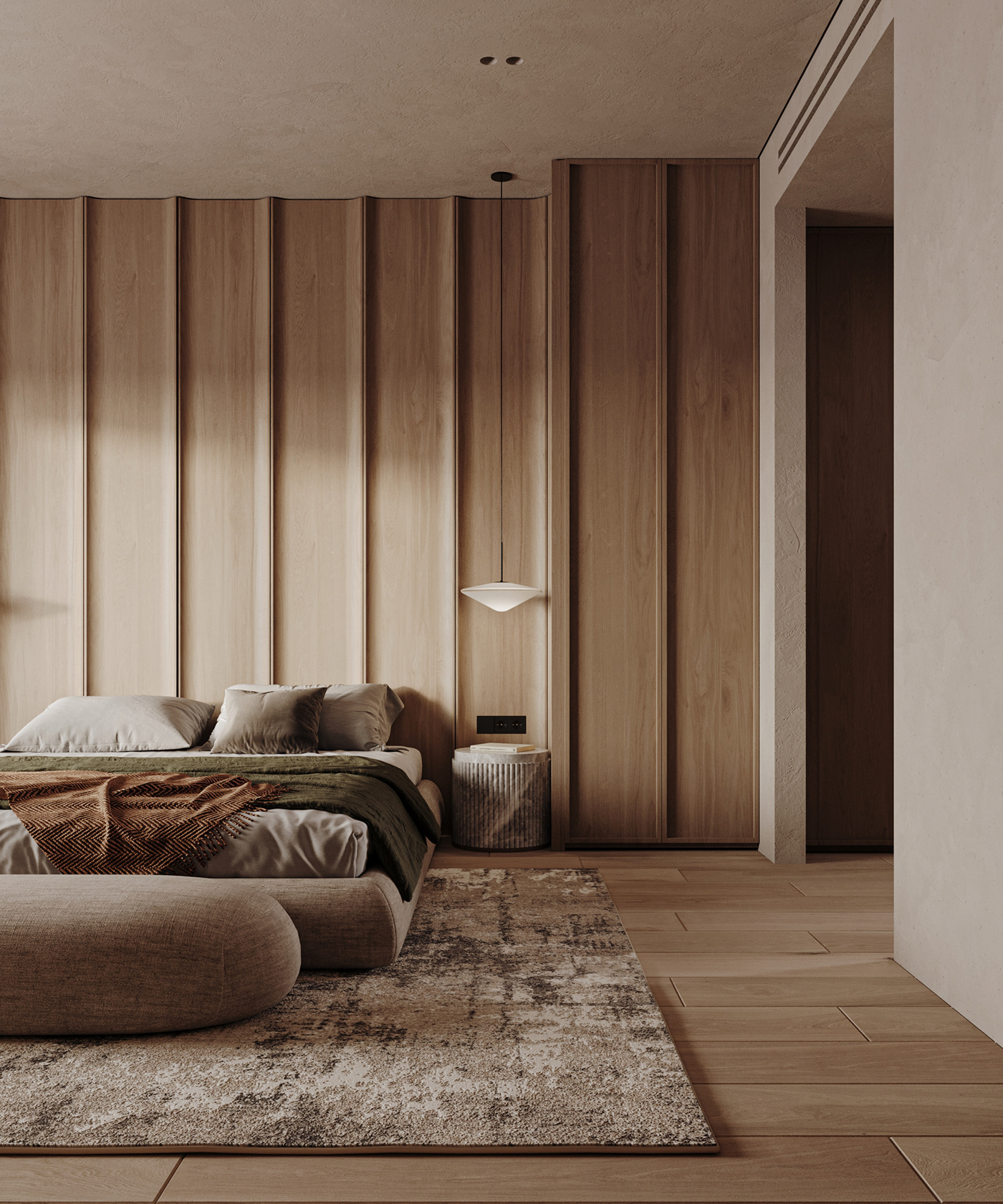 interior design  3ds max visualization 3D modern minimal bedroom Render architecture model