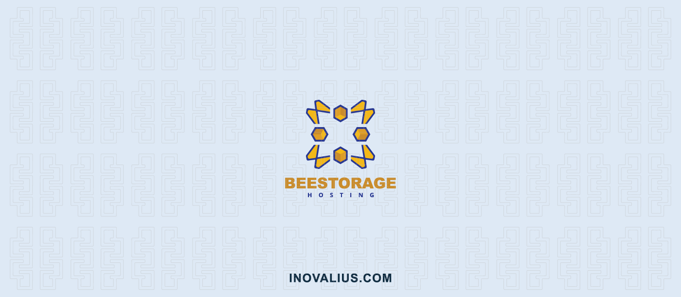 bee wings storage web hosting web solutions cloud file hexagon inovalius Logo Design