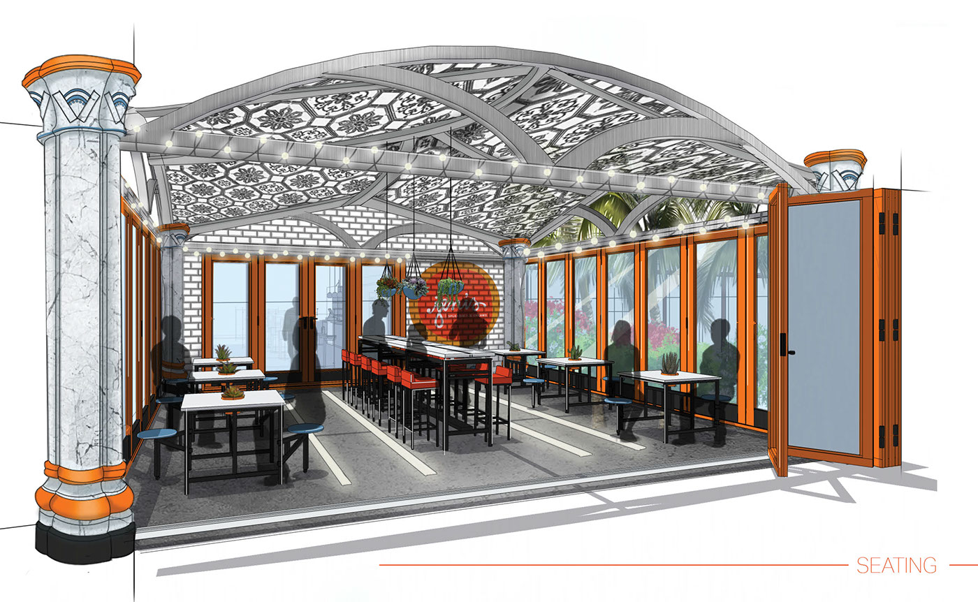 illustrations rendering interactive exhibit design India International jenisicecream Retail restaurants