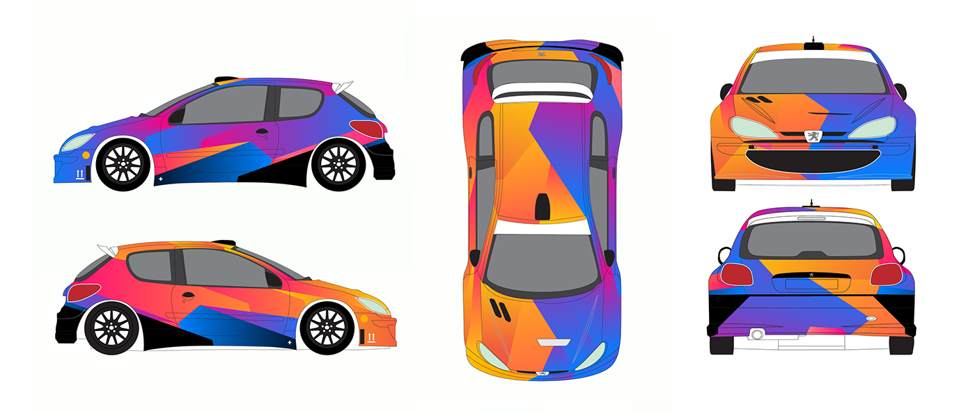 rally branding  Livery car Motorsport color decoration logo minimal