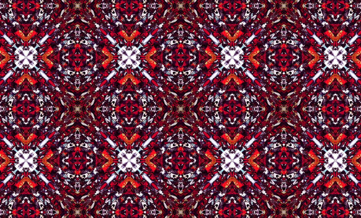 kaleidoscope textile design  pattern surface pattern design Fashion  diamond  glass red patternbank textile