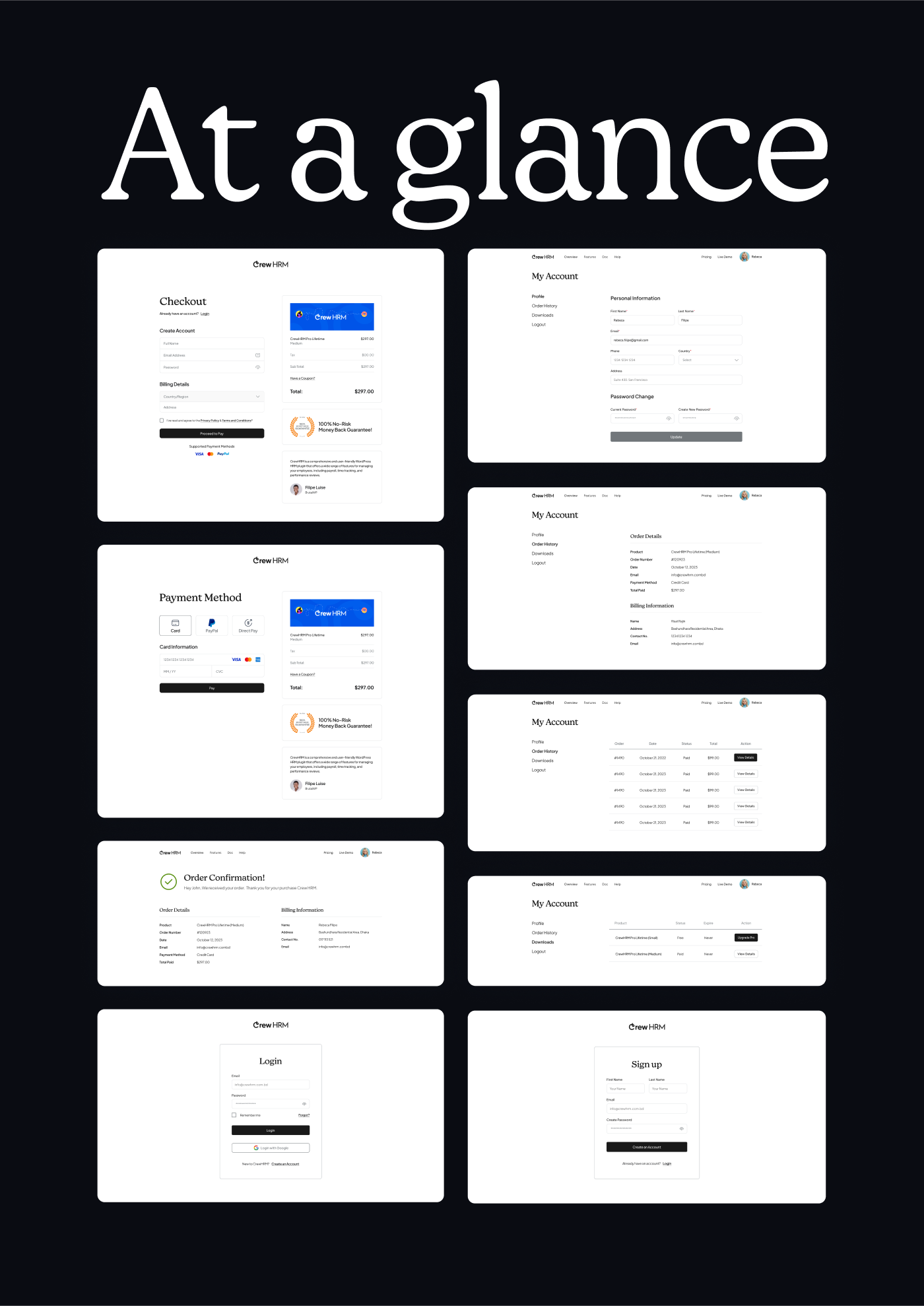 checkout user profile login page sign up page Checkout Page UI/UX Web Design  Web designer UI designer UX Designer