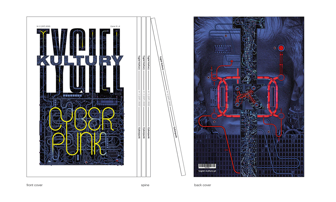 Cyberpunk magazine editorialdesign culture hightech collage literature SF