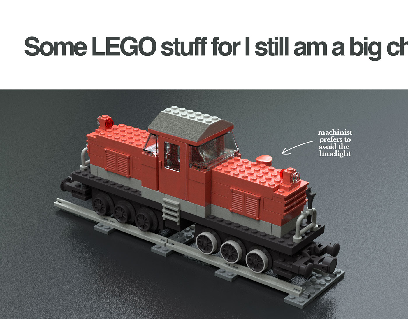 3D blender cycles fusion 360 Render technical illustration LEGO train