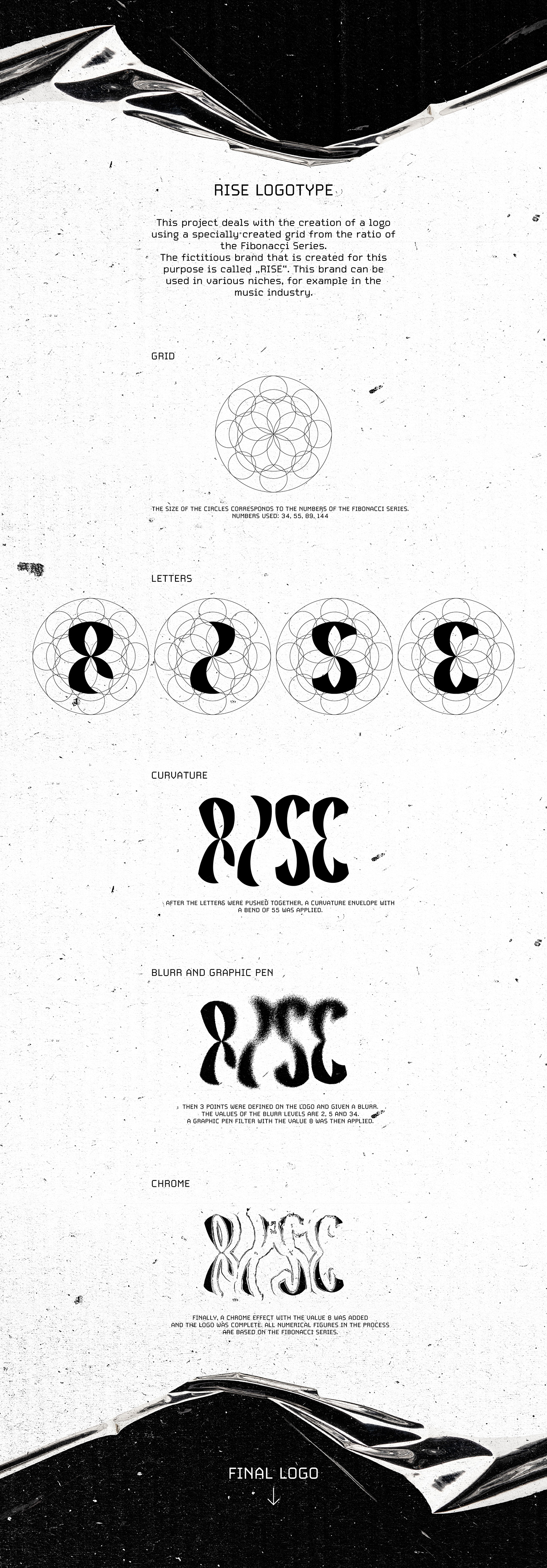 Logotype typography   font Fibonacci rise design graphic free