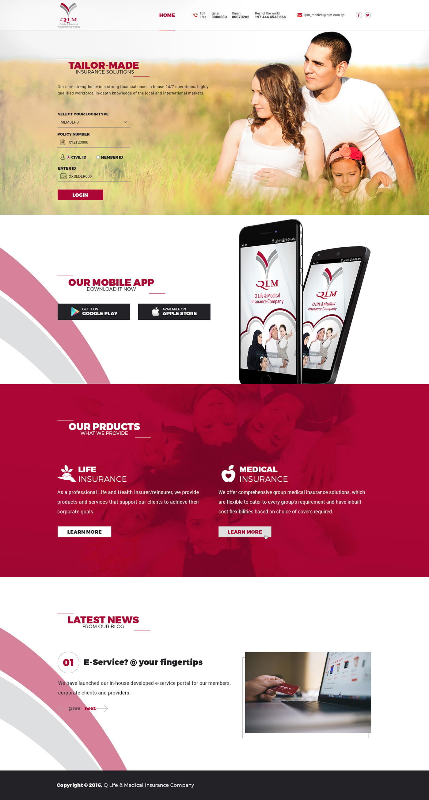 qlm insurance medical tutucon Web Design  ui design