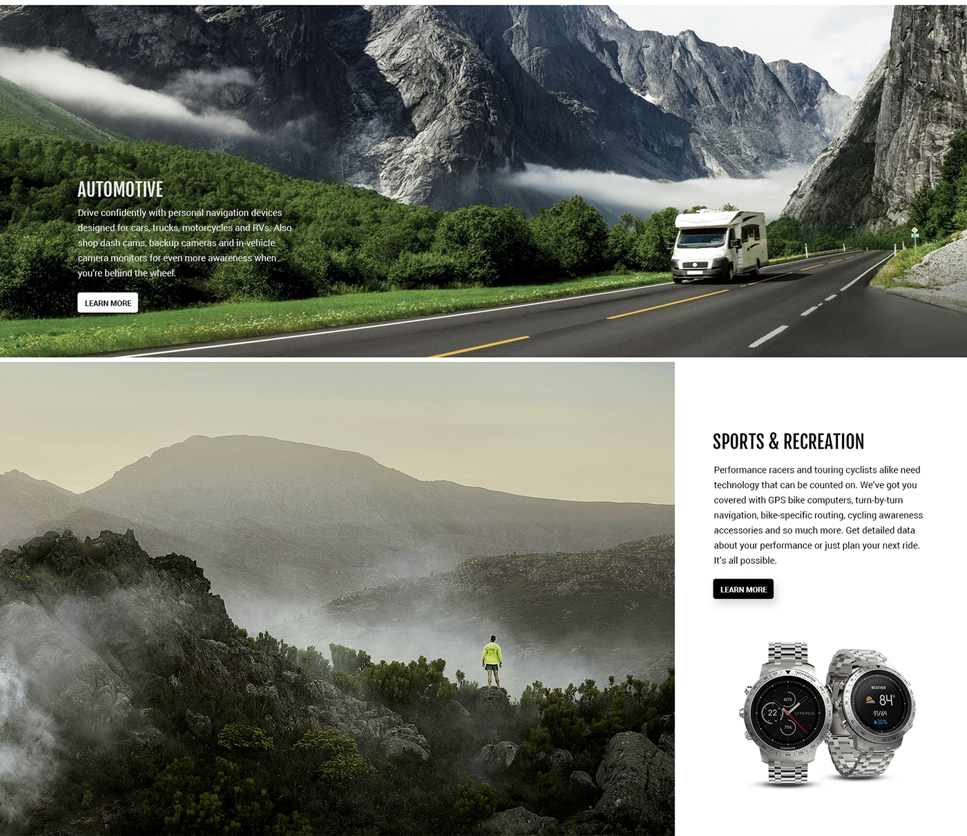 Web Design  Website UI ux redesign Garmin design brand concept visual deisgn