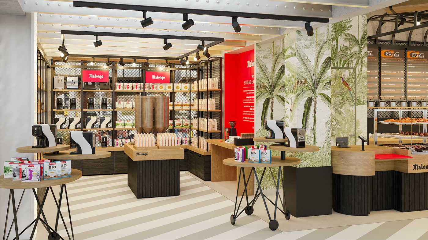3D CGI Coffee coffee shop design exterior Hospitality interior design  restaurant visualization