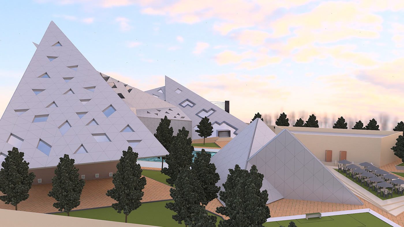 3D 3ds max architectural design architecture exterior modern Render visualization vray