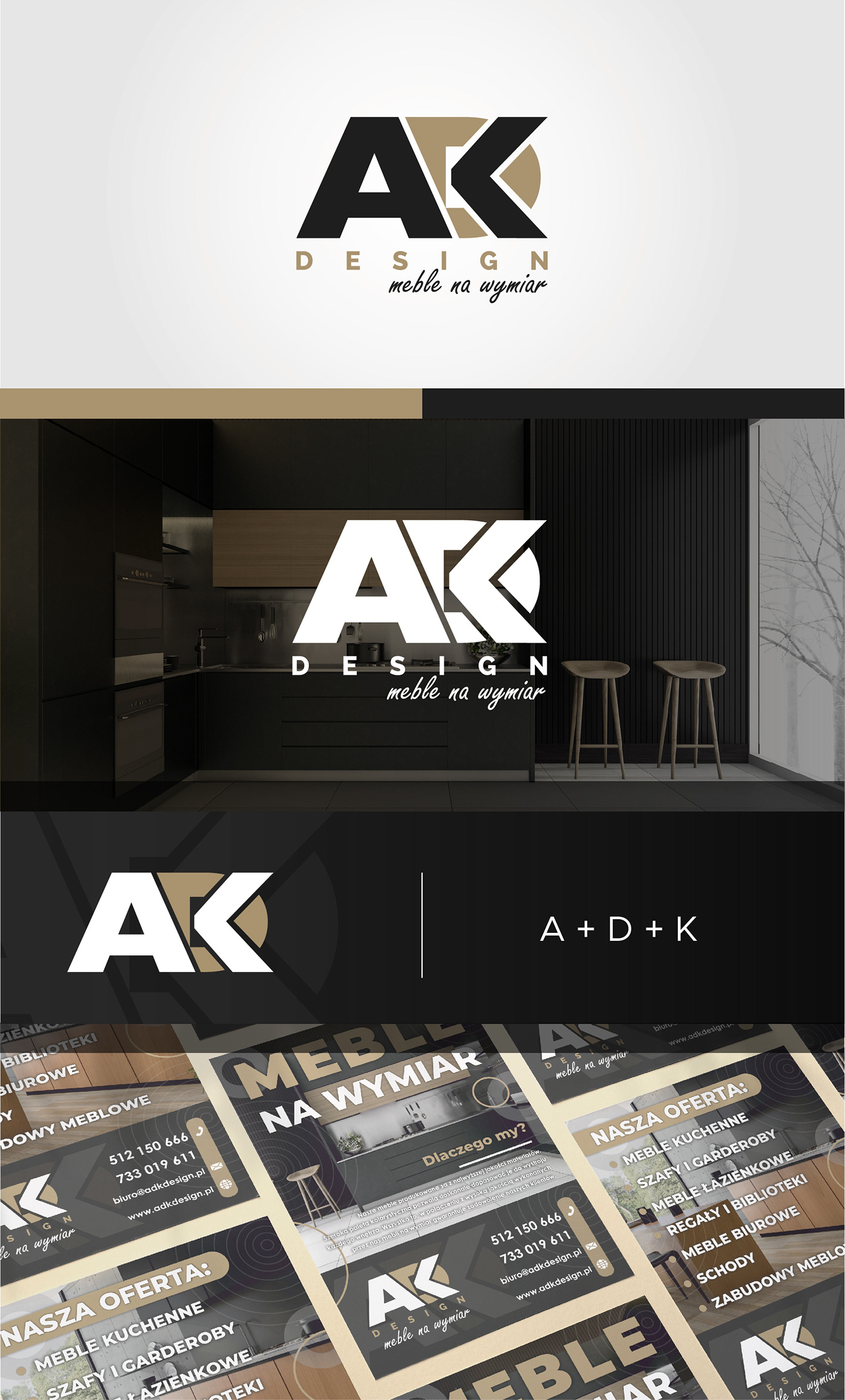 ADK design furniture logo minimalist modern monogram logo