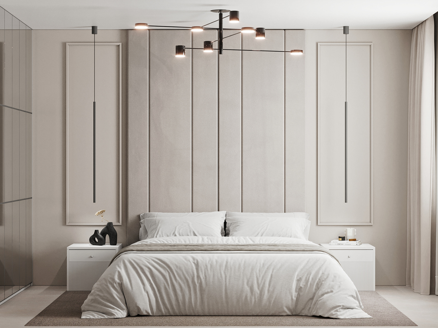 bedroom bedroom design beige interior design  Kiyv modern Modern Design Odessa Render ukraine