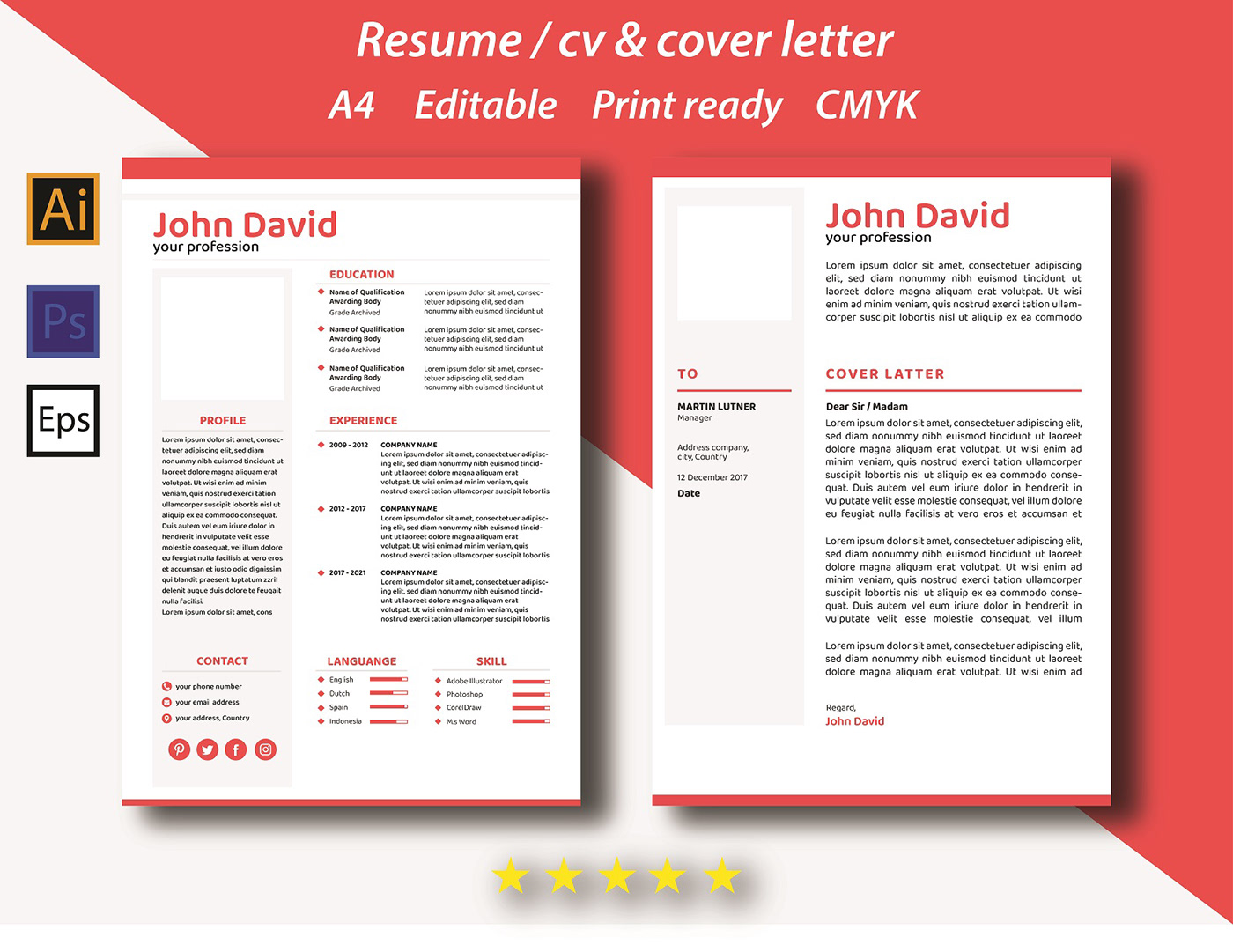 cover letter design cover letter template cv design resume design resume template