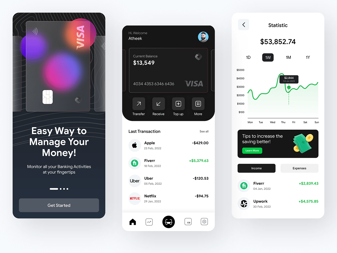 app design digital finance Fintech Mobile app mobile banking personal banking product design  UI/UX WALLET
