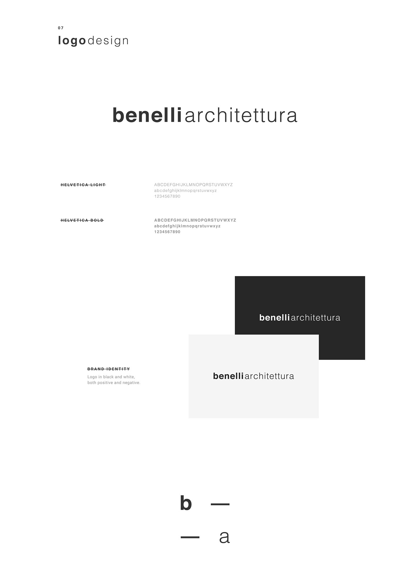 Website branding  logo benelliarchitettura minimal UI ux architecture graphic design  clean