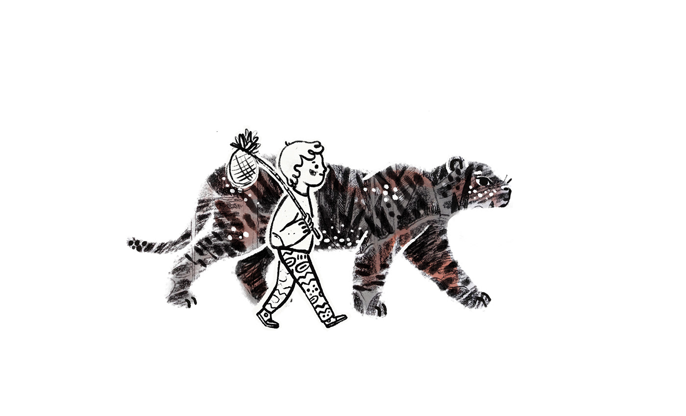 tiger ILLUSTRATION  Character Collection balckandwhite graphic animal Nature digital
