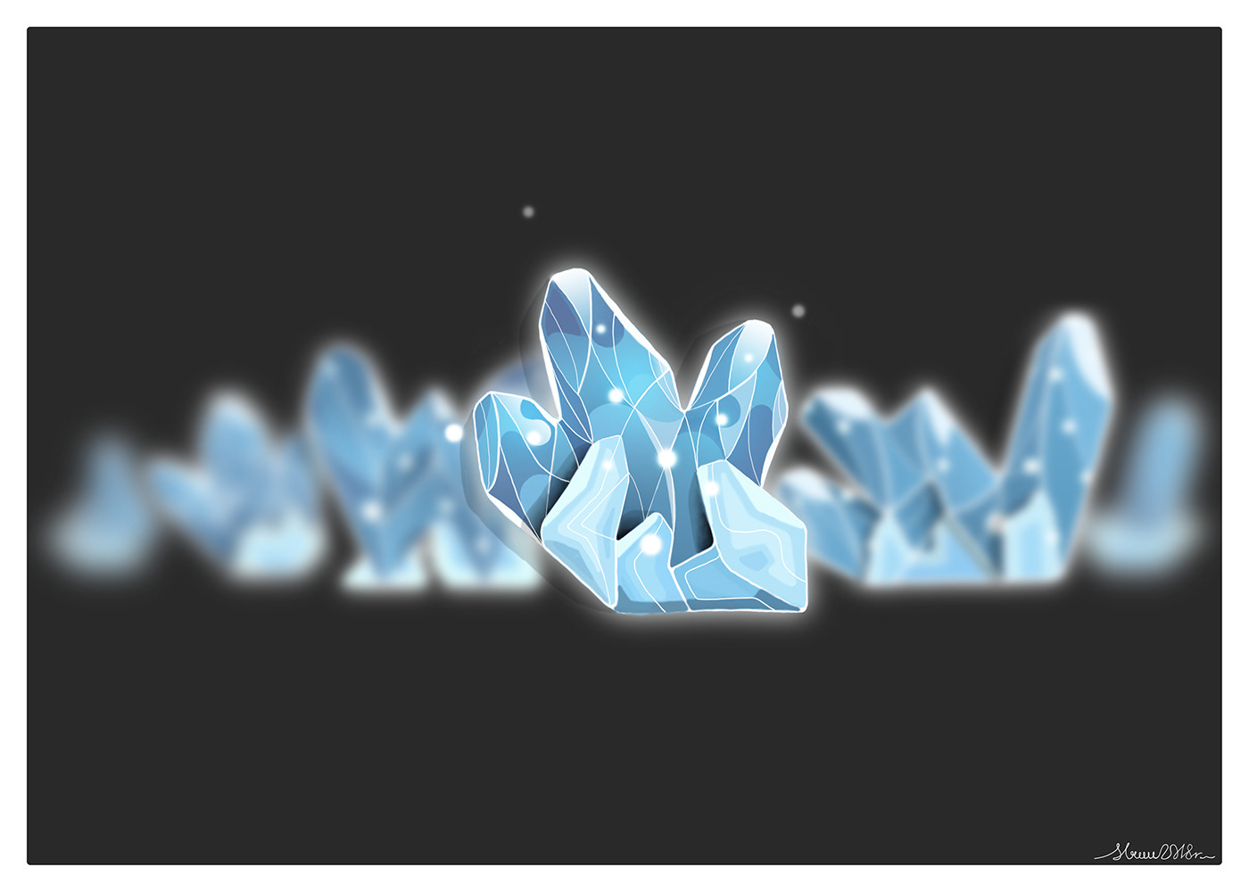 crystals blue Studium