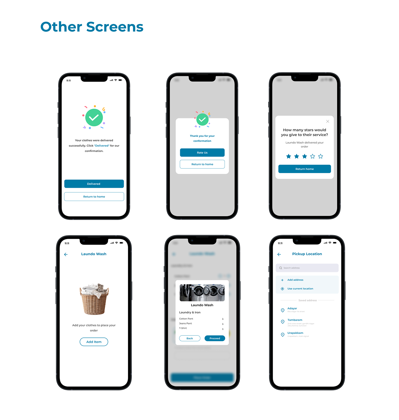 Figma ui design UX Research Mobile app Case Study user experience UI/UX laundry app user interface app design