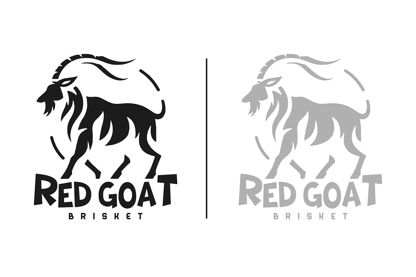 red goat brisket Fast food Logo Design identity Brand Design restaurant sandwich Packaging