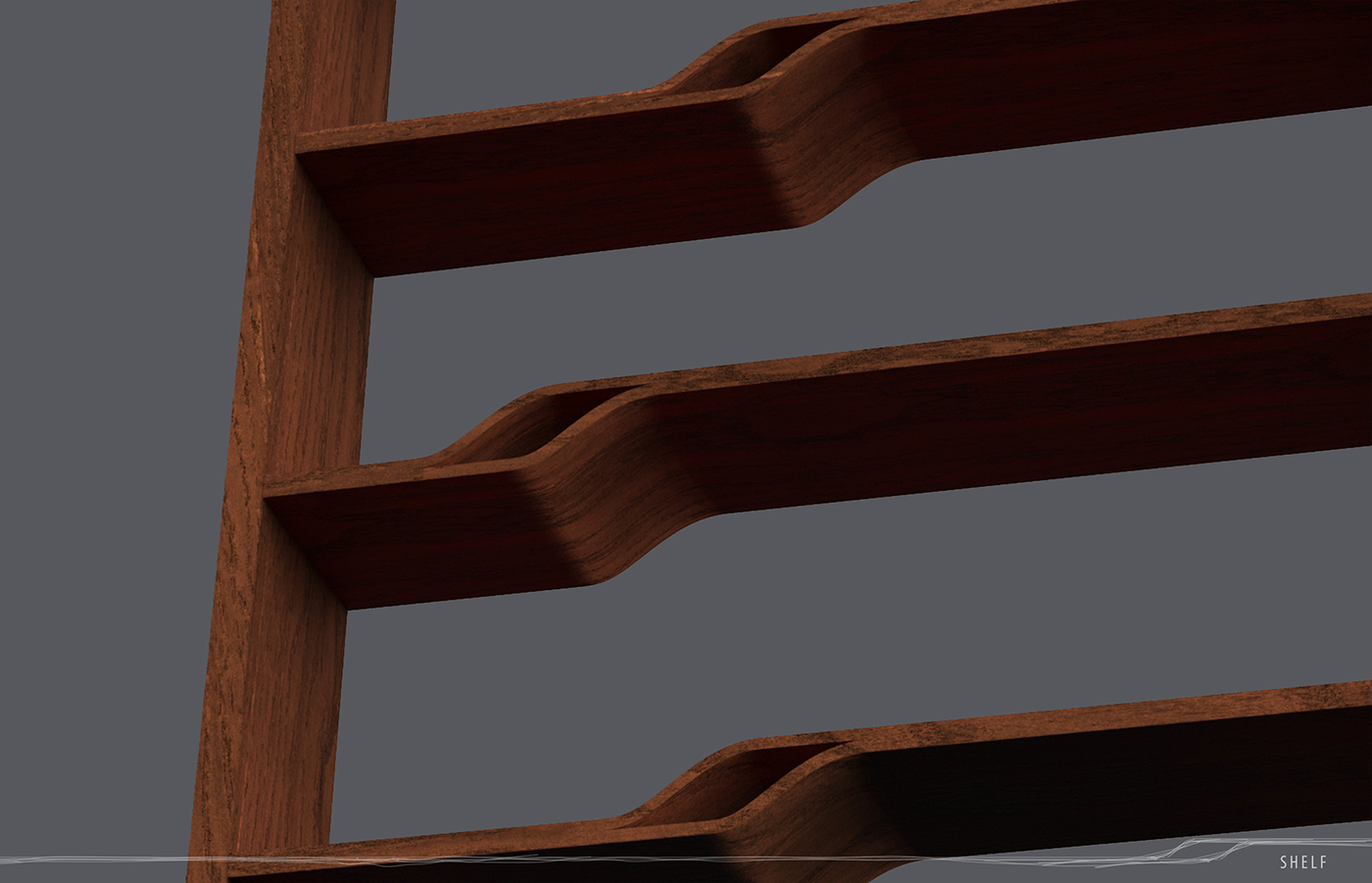 wood bending veneer Shelf leaning woodworking furniture product walnut bookshelf handmade