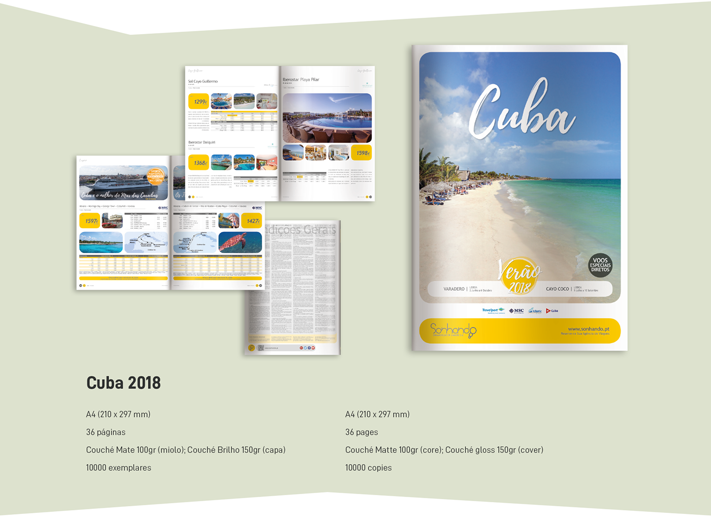brochuras Catálogos cuba editorial ferias paginação sonhando Turismo verão viagens