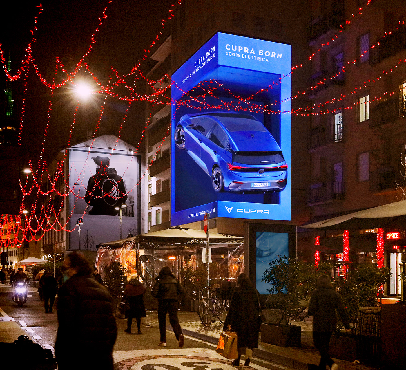 Advertising  animation  automotive   billboard Born cupra dooh led OOH ooh advertising 