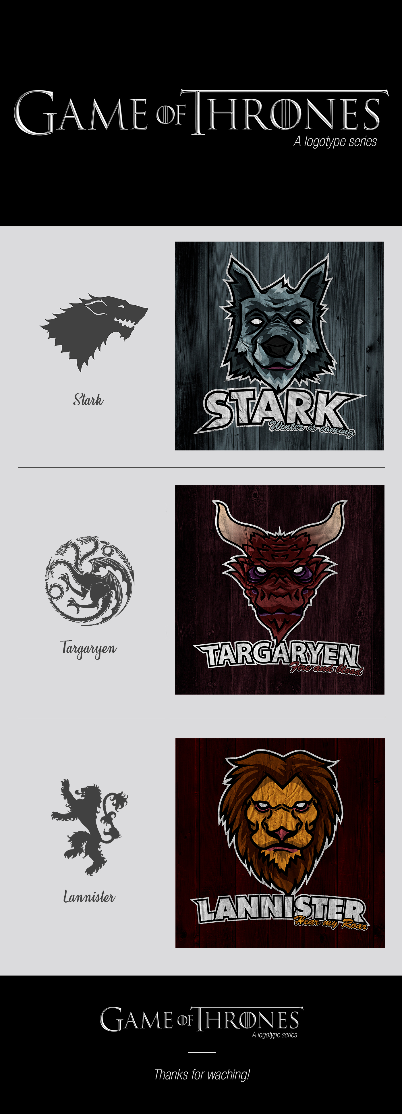 Game of Thrones logo design ILLUSTRATION  got art