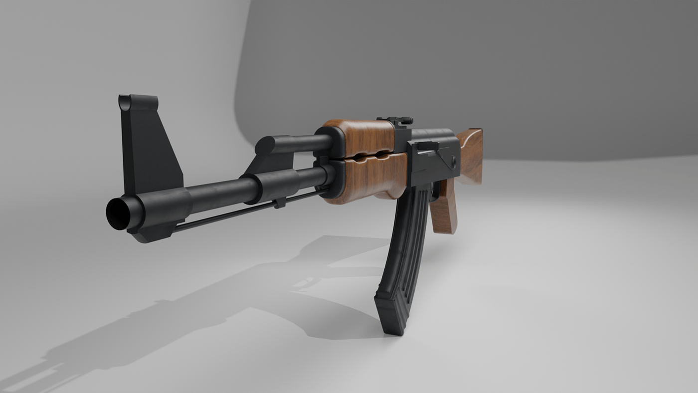 Gun Weapon 3D visualization Render AK-47 Kalashnikov ak47 Gaming ak