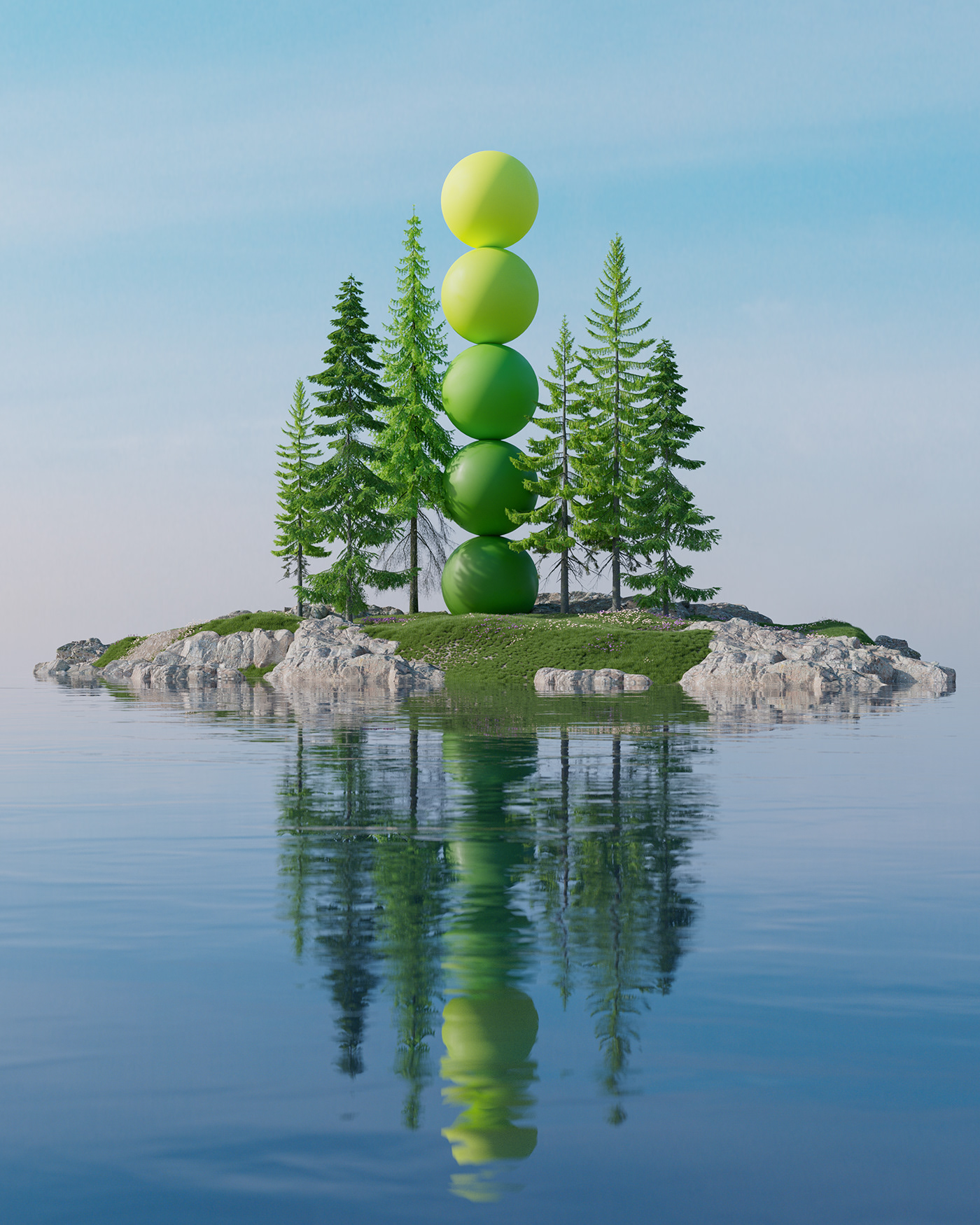 3D abstract CGI design dreamscape exterior ILLUSTRATION  Landscape Nature Render