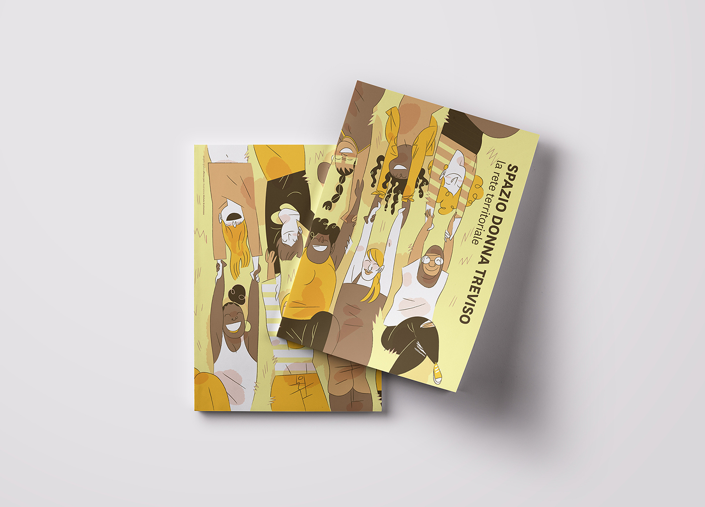 A3 quarter fold brochure graphic design  women la esse ILLUSTRATION  Cooperativa sociale women empowerment