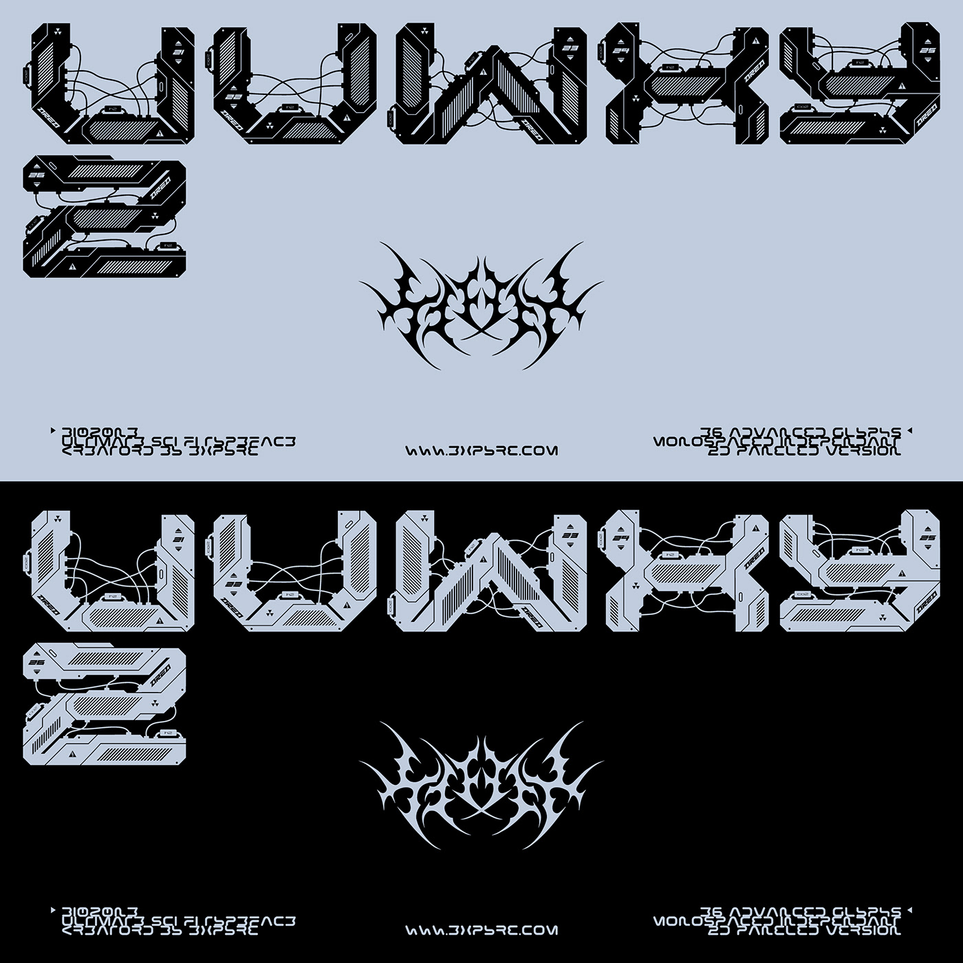 Cyberpunk font futuristic Scifi Typeface